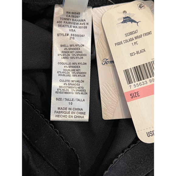 NWT Tommy Bahama Pique Colada Wrap Front Swimsuit Size 10 - Picture 5 of 8